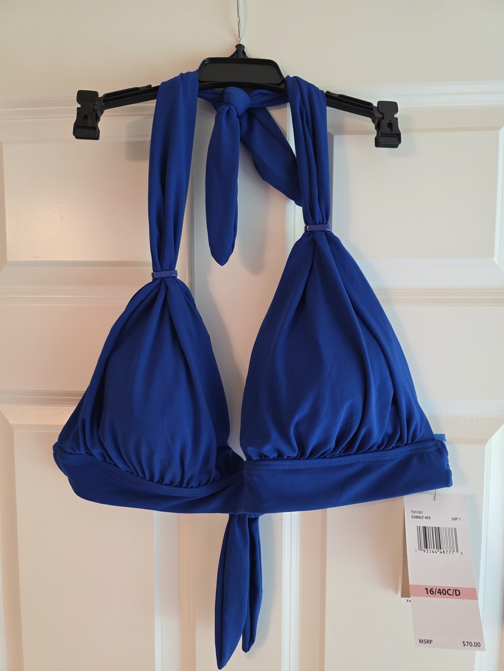 Coco Reef NWT Royal Blue Halter Bikini Top Size16 Cup 40C/D Retail$70